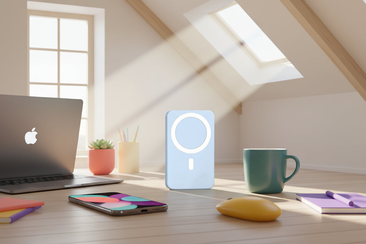 Magnetic Portable Charger 5000Mah, Magsafe-Compatible Wireless Power Bank, USB-C PD 20W Fast Charge, Slim Mini Battery Pack for Iphone 17/16/15/14/13/12, Qi for Android (Ring Included)