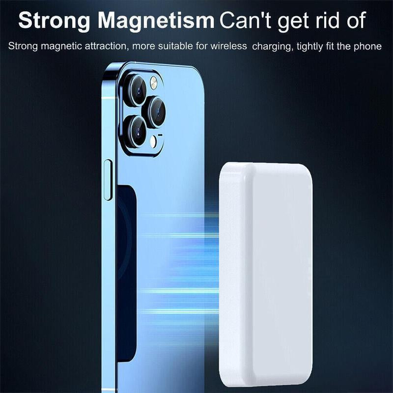 Magnetic Portable Charger 5000Mah, Magsafe-Compatible Wireless Power Bank, USB-C PD 20W Fast Charge, Slim Mini Battery Pack for Iphone 17/16/15/14/13/12, Qi for Android (Ring Included)